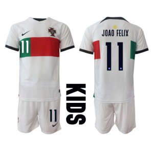 Portugal Joao Felix #11 Bortaställ Barn VM 2022 Kortärmad (+ Korta byxor)